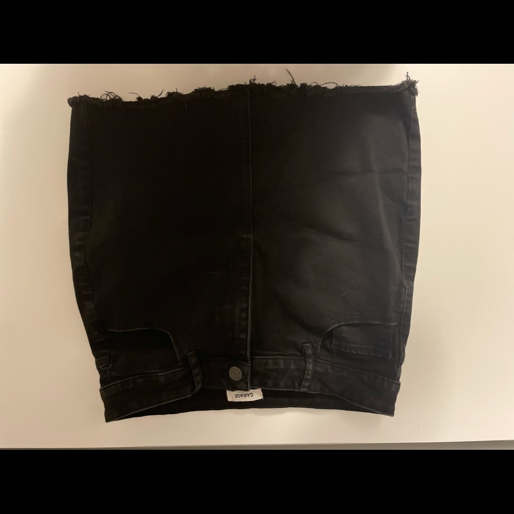 Garage Black Denim Skirt